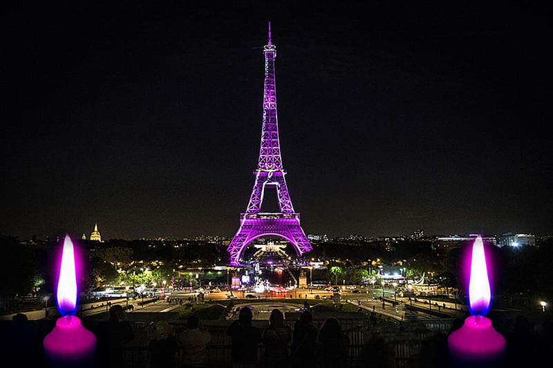 Pink Eiffel tower, Yellow, White, Black, Pink, HD wallpaper