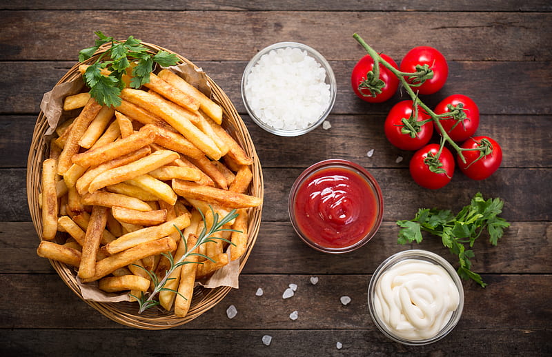 Food, Still Life, French Fries, Tomato, HD wallpaper