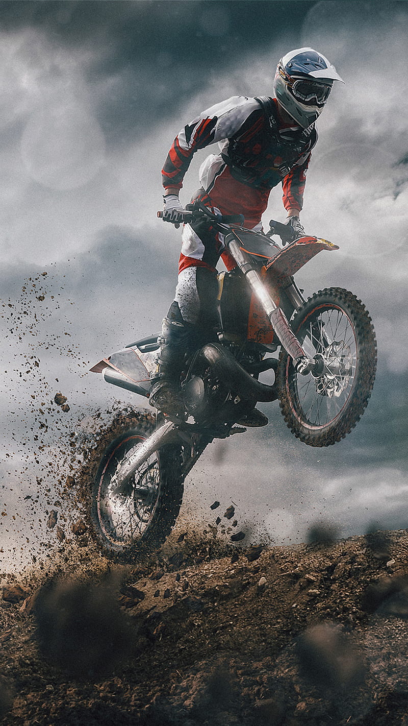 Motocross, motor, cross, bike, sport, motorcycle, dirt, jump, HD phone wallpaper