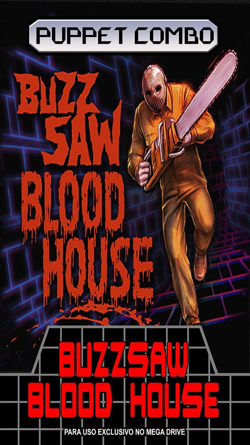 Buzzsaw bloodhouse, horror, puppet combo, HD phone wallpaper