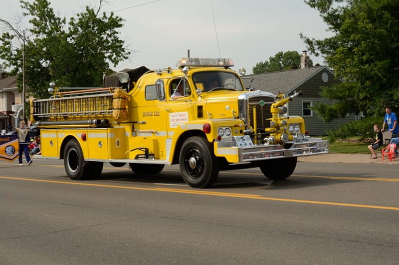 Engine 350, classic fire engine, fire engine, vintage fire engine, fire truck, HD wallpaper