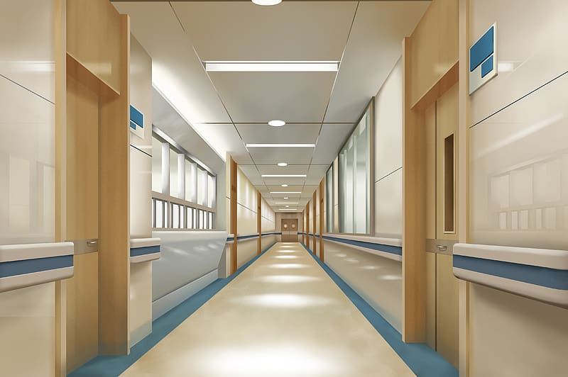 Anime, Original, Hallway, Hospital, HD wallpaper