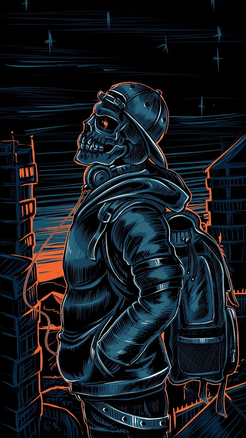 Skull Kurukafa, black, blue, dios, dragon, hit, super, HD phone wallpaper