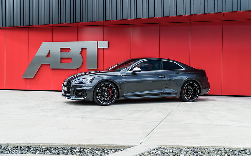 Audi RS5 Coupe, 2017, ABT, tuning, gray coupe, German cars, Grey RS5, Audi, HD wallpaper