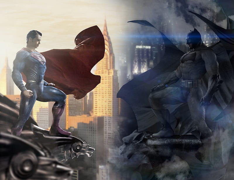 Batman Vs Superman Day Vs Night Art, batman, superman, artwork, artist, , superheroes, digital-art, HD wallpaper