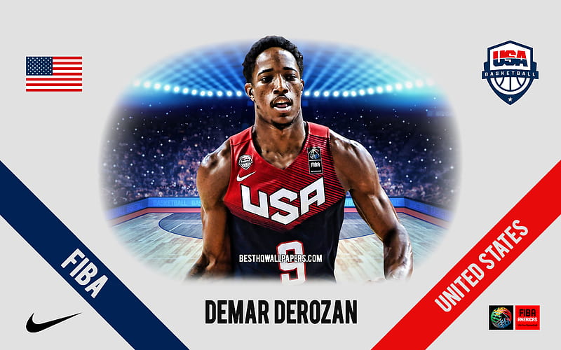 DeMar DeRozan, United States national basketball team, American Basketball Player, NBA, portrait, USA, basketball, HD wallpaper