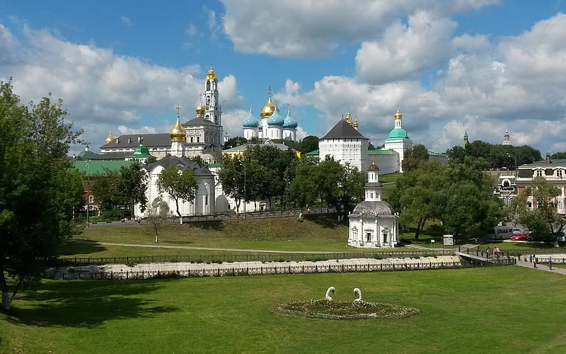 Monastery in Russia, architecture, Russia, church, monastery, HD wallpaper