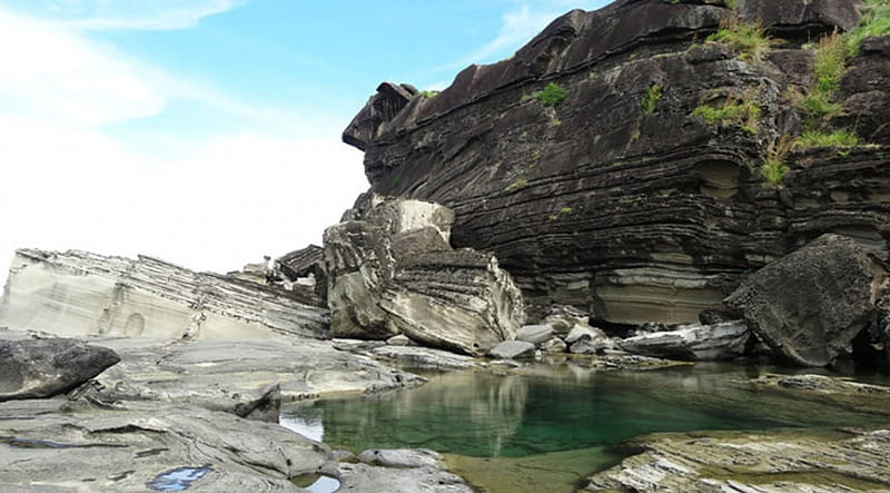 Biri Rock Formation, nature, scenery, Biri, Philippines, HD wallpaper
