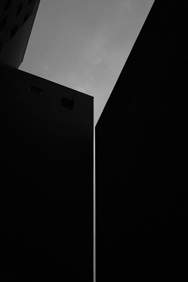 building, bw, black, HD phone wallpaper