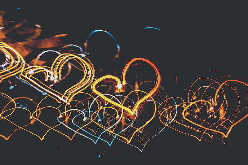 Heart-Shaped Lights, HD wallpaper