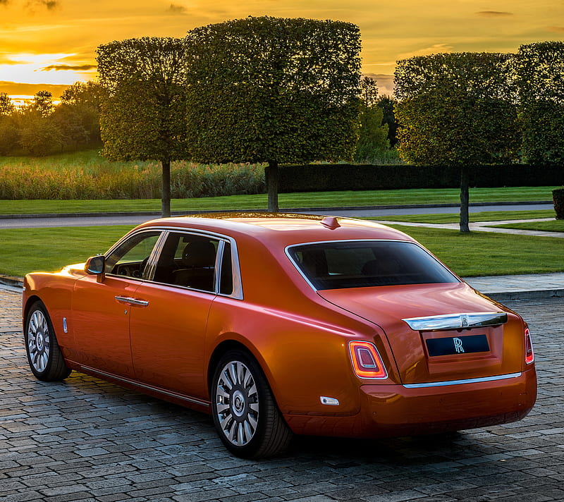Rolls Royce, britain, england, luxury, orange, phantom, silver, HD wallpaper