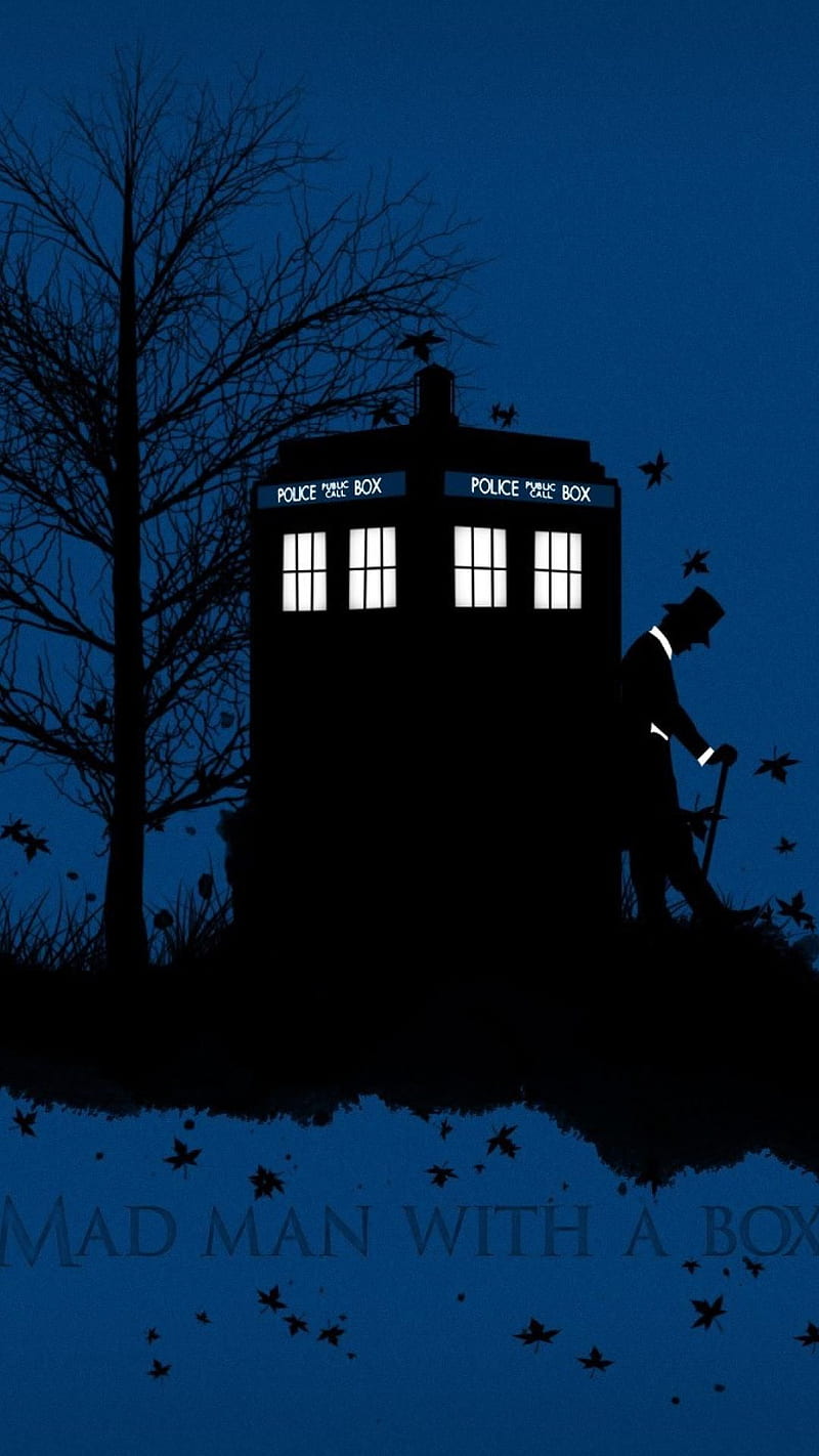 Doctor Who , box, mad, man, tardis, HD phone wallpaper