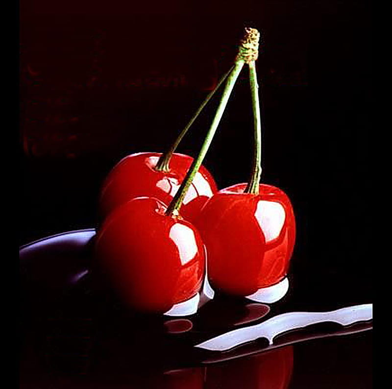 Cherry Red, fruit, red, dark, chocolate, hot, sexy, cherry, HD wallpaper