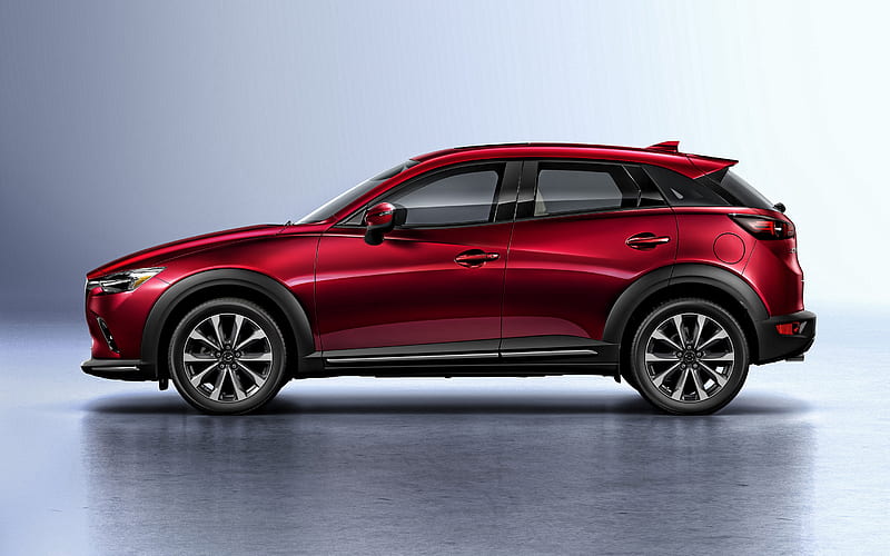 2019, Mazda CX-3, side view, exterior, new red CX-3, compact crossover, Japanese cars, KODO, Mazda, HD wallpaper