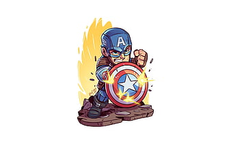 Captain America superheroes, minimal, white backgrounds, Marvel Comics, Captain America minimalism, HD wallpaper