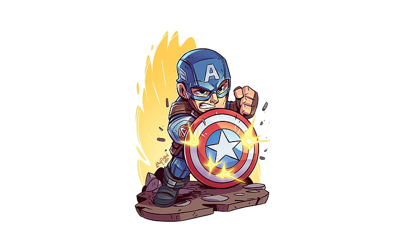 Captain America Art captain america, cartoon, comics, game hero, marvel,  superhero, HD phone wallpaper | Peakpx