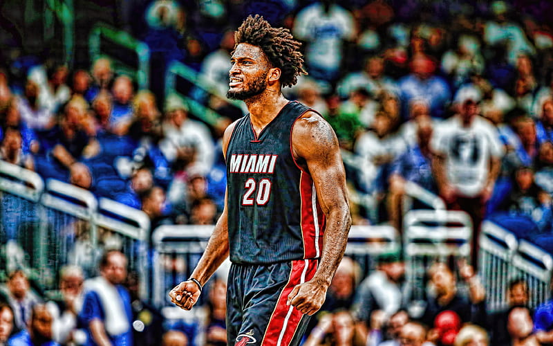 Justise Winslow, R, basketball stars, NBA, Miami Heat, Winslow, basketball, Justise Winslow , artwork, HD wallpaper