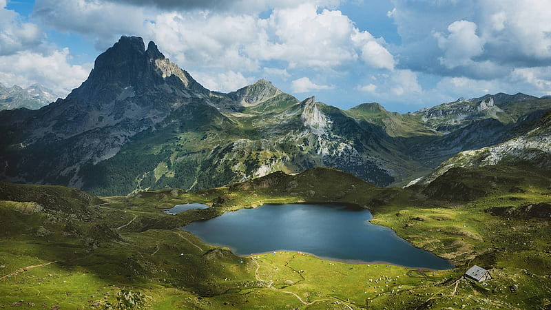graphy, Landscape, France, Lake, Mountain, Pyrenees, HD wallpaper