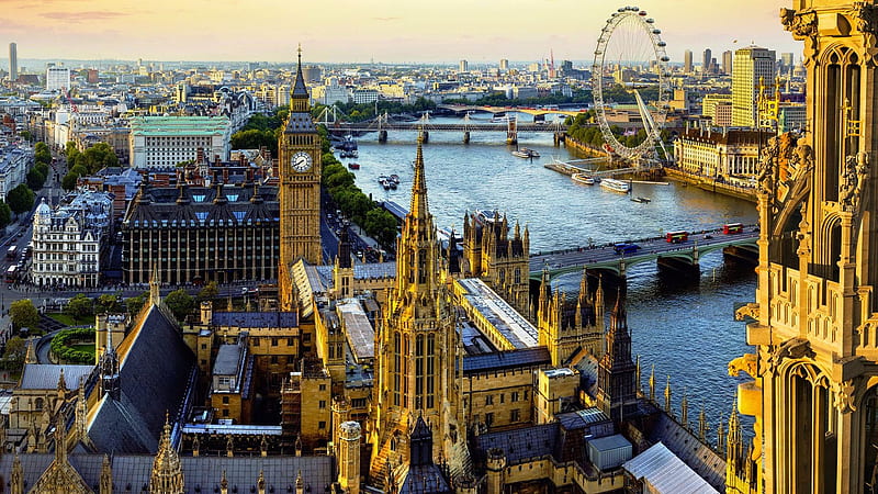 London City, thames, london eye, bridge, buildings, big ben, river, HD  wallpaper | Peakpx