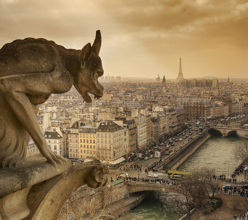 Notre Dame De Paris, attractions, city, europe, france, statue, france, HD wallpaper