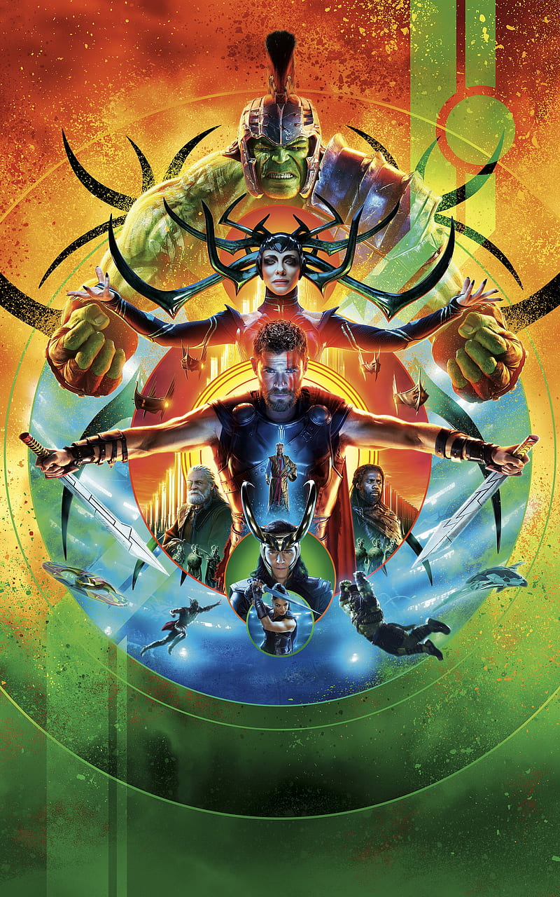 Thor Ragnarok Poster, avengers, hulk, marvel, thor ragnarok, HD phone wallpaper
