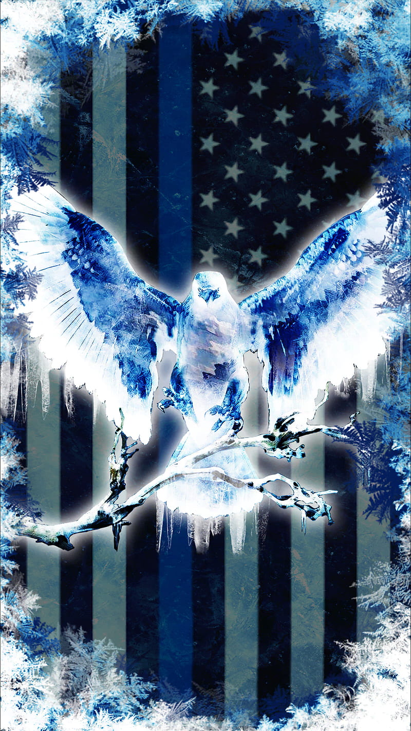 Ice eagle , blue, butterfly, no, santa, santa claus, skulls, sky, tigers, town, HD phone wallpaper