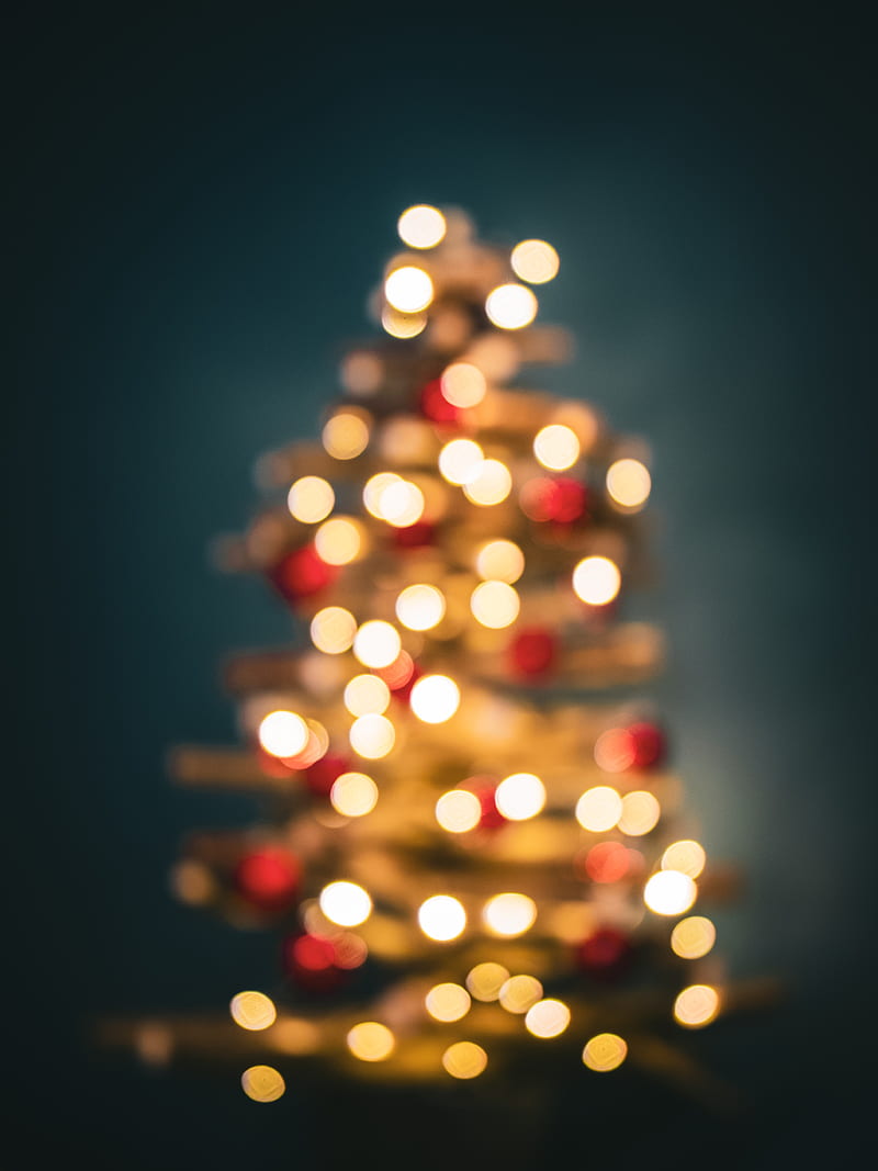 tree, lights, blur, bokeh, new year, christmas, HD phone wallpaper