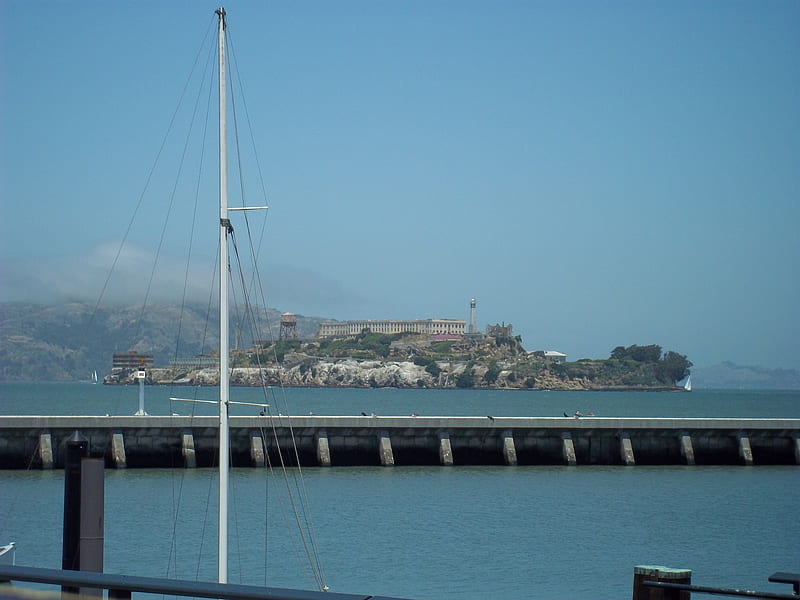 Alcatraz Prison, san fran prison, alcatraz, san fransisco bay, prison, alcatraz island, HD wallpaper