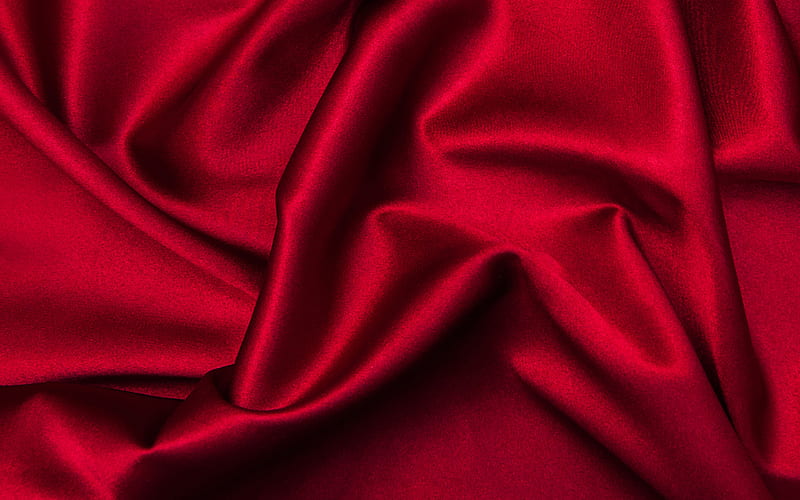 ed silk texture, waves silk texture, red fabric texture, fabric red background, HD wallpaper