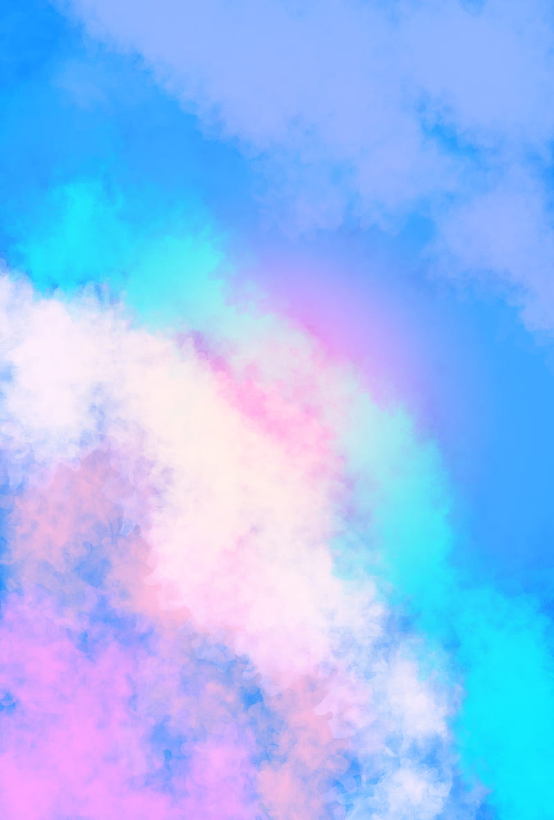 Cotten Candy Galxey, clouds, drawing, HD phone wallpaper