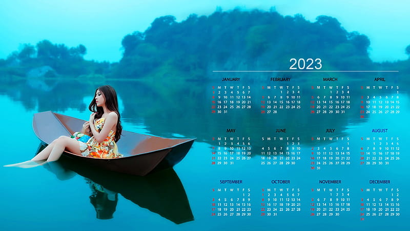2023 Calendar, boat, model, 2023, calendar, asian, HD wallpaper