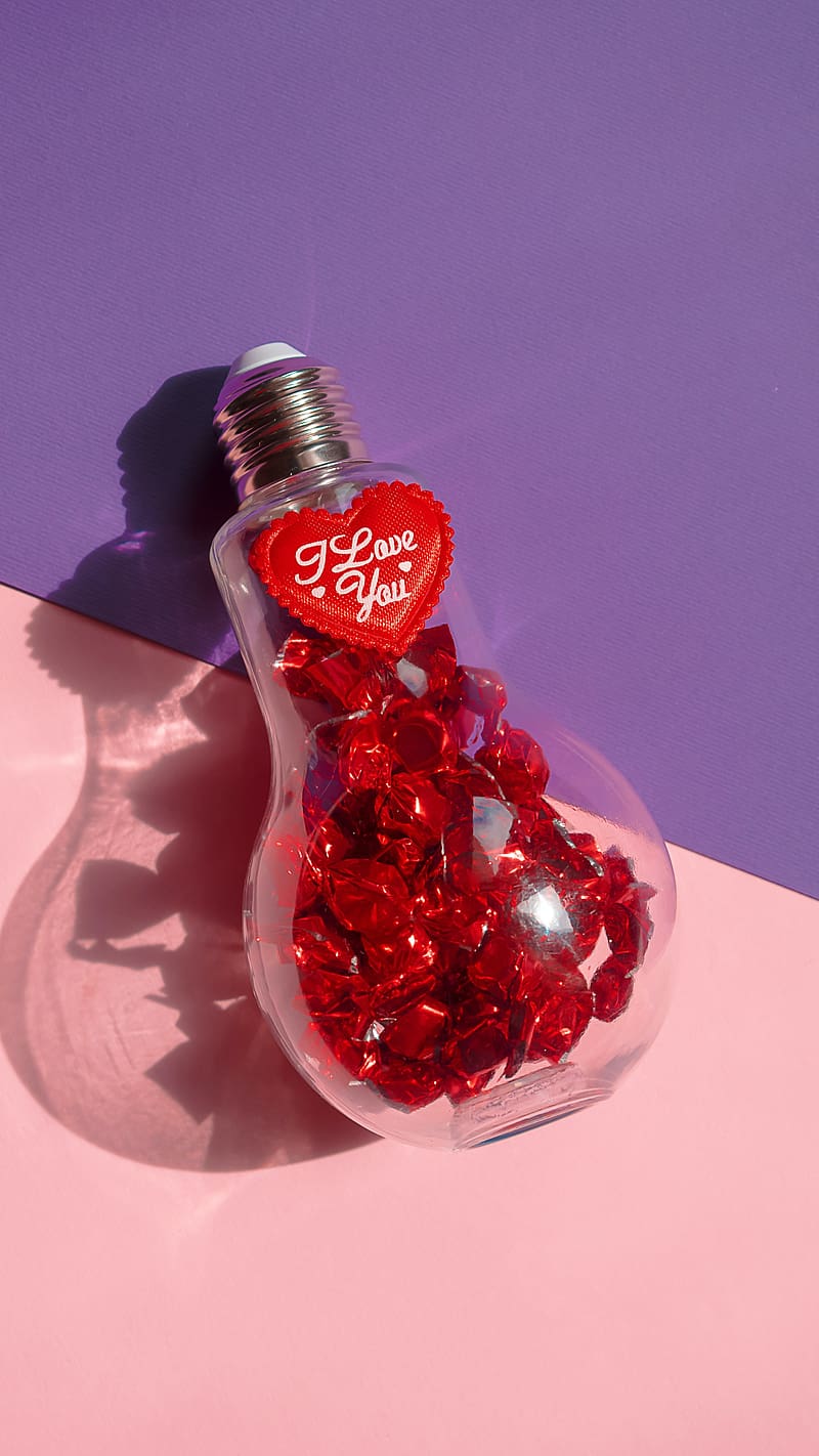 I Love U In Light Bulb I Love U Light Bulb Red Pink Love Heart 