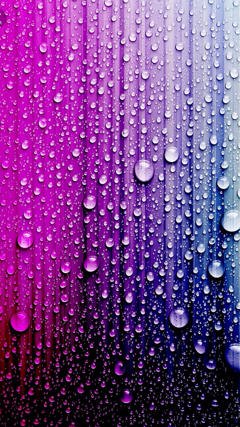 Satisfying, drops, green, pink, purple, water, HD phone wallpaper