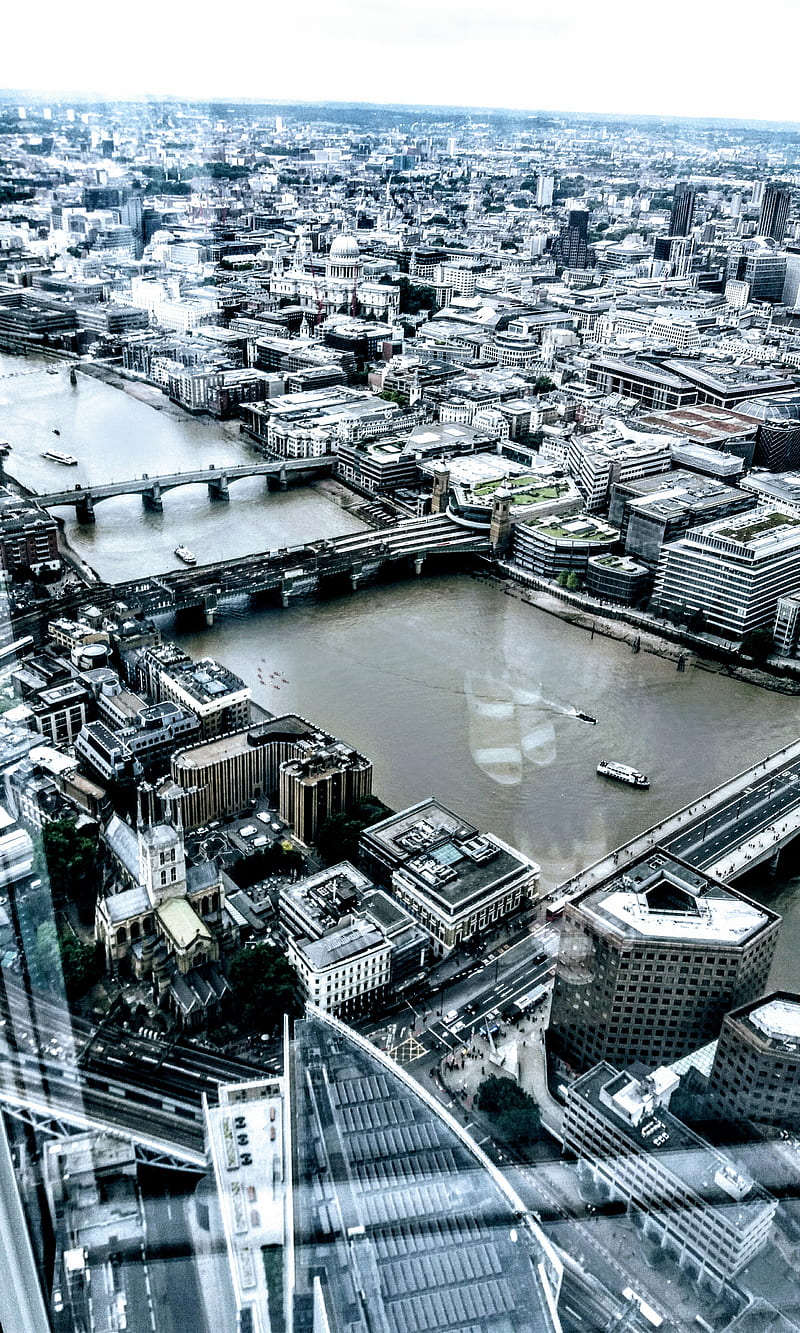Shard view 2, view from shard, view of the thames, HD phone wallpaper