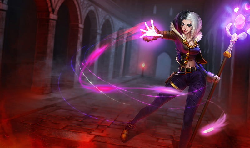 LeBlanc Wicked, staff, wicked, wand, power, magic, lol, leblanc, league of legends, wizard, sorcery, corcerer, mage, magican, caster, HD wallpaper