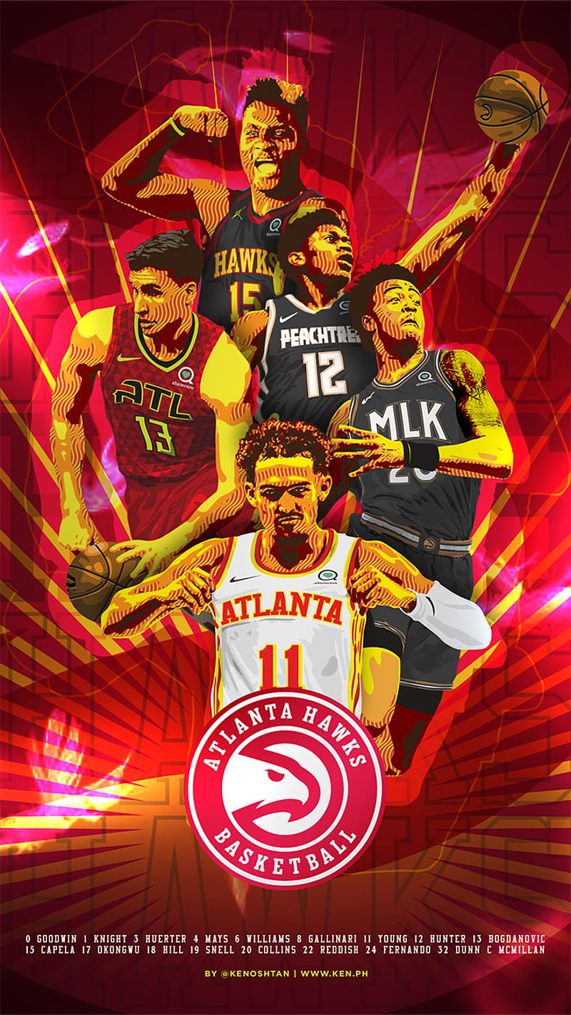 Atlanta Hawks Poster Design - Ken Osh Tan, Hawks Aesthetic, HD phone wallpaper