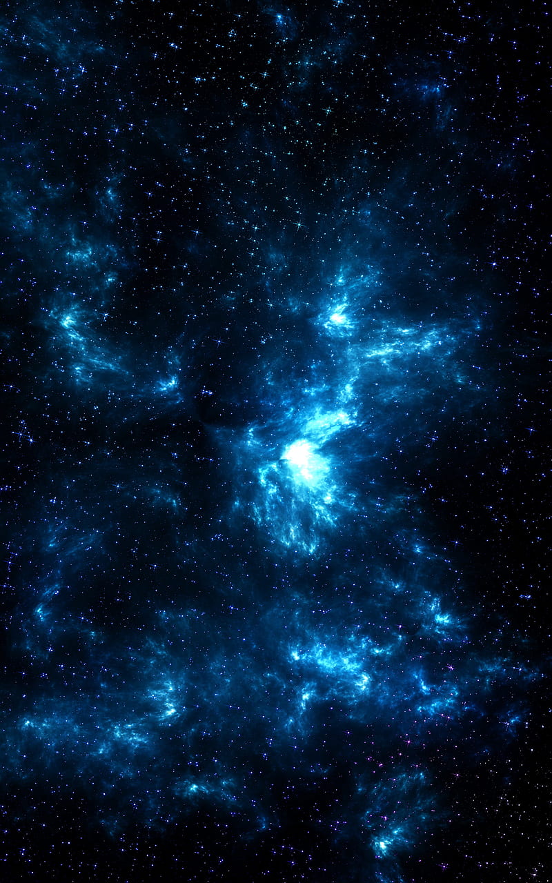 space, galaxy, shine, stars, blue, dark, HD phone wallpaper