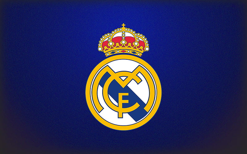 Real Madrid, logo, blue background, HD wallpaper | Peakpx