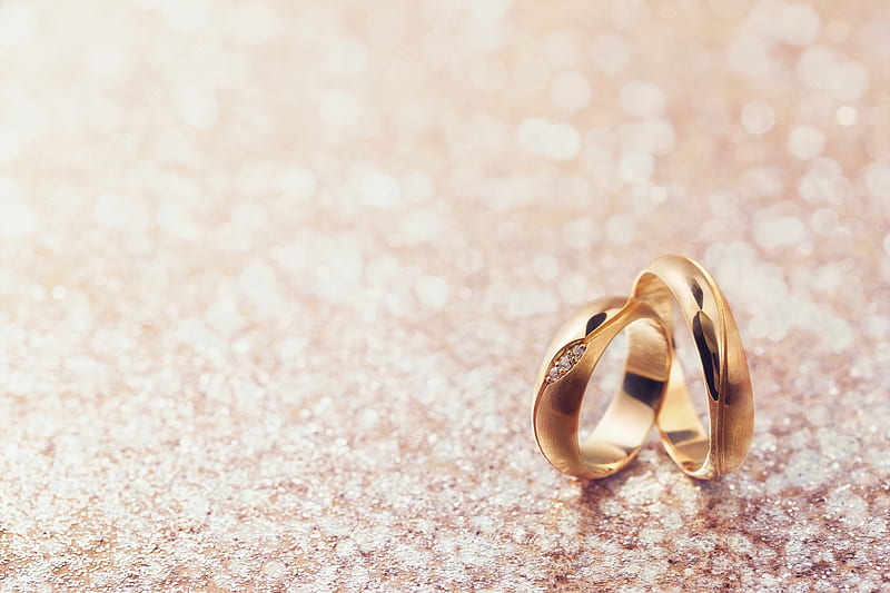 Premium . Two wedding rings on abstract background with copy space, HD wallpaper