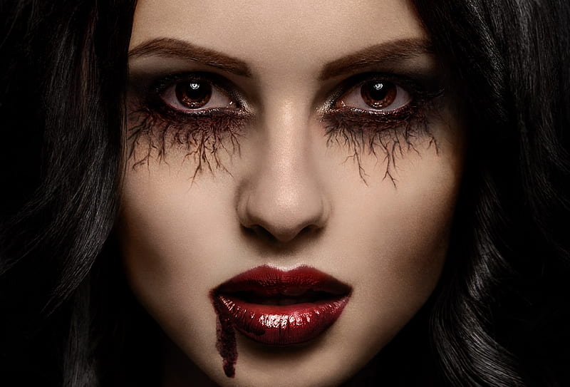 Chica vampiro, modelo, chica, maquillaje, halloween, cara, vampiro, Fondo  de pantalla HD | Peakpx