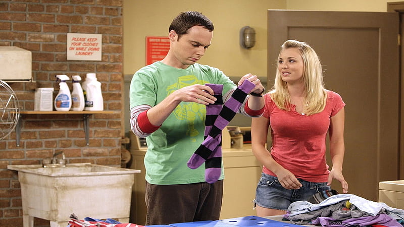 Tv Show, Kaley Cuoco, Jim Parsons, Penny (The Big Bang Theory), Sheldon Cooper, The Big Bang Theory, HD wallpaper