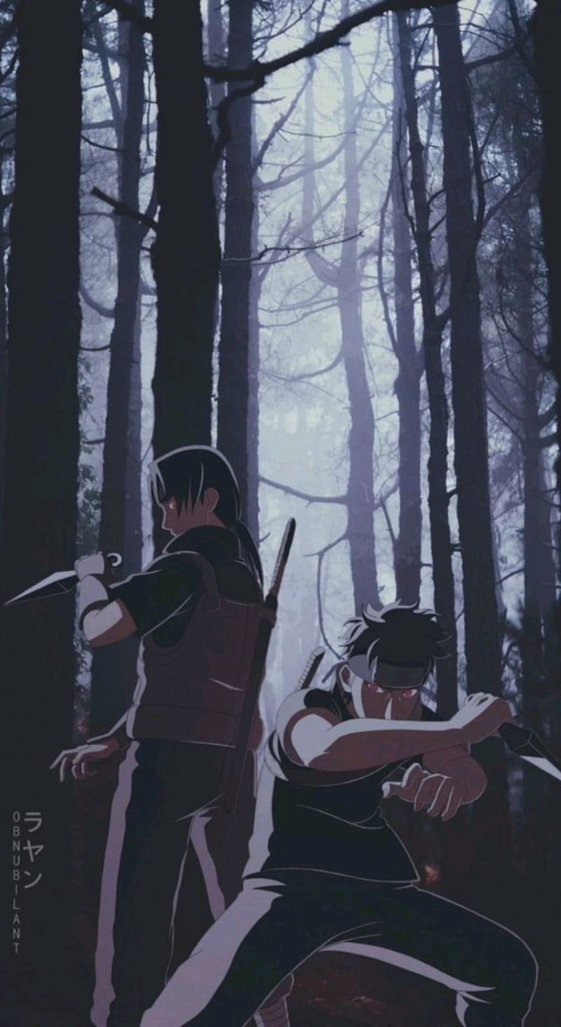 Itachi x Shisui, anime, itachi uchiha, naruto, naruto shippuden, uchiha, HD phone wallpaper