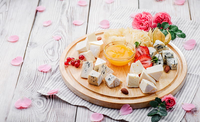 Food, Cheese, Petal, Still Life, HD wallpaper