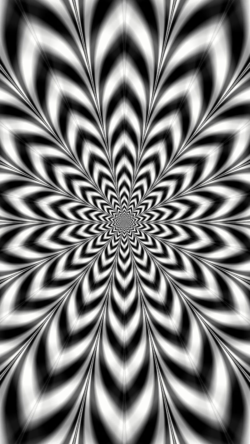 Illusion, black, desenho, flower, white, HD phone wallpaper | Peakpx