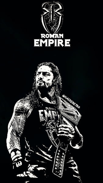Roman Reigns B-W, roman empire, roman reigns, shield, spear, superman  punch, HD phone wallpaper | Peakpx
