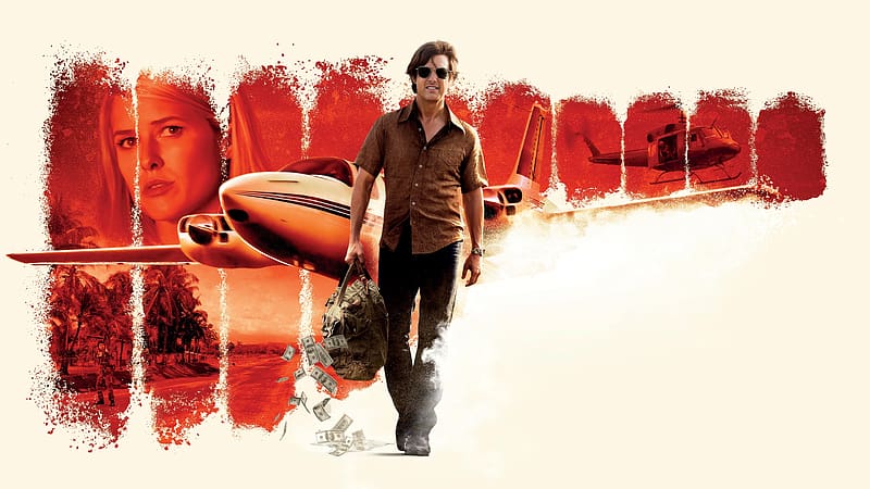 American Made 2017, afis, tom cruise, movie, american made, man, red, actor, poster, 2017, HD wallpaper