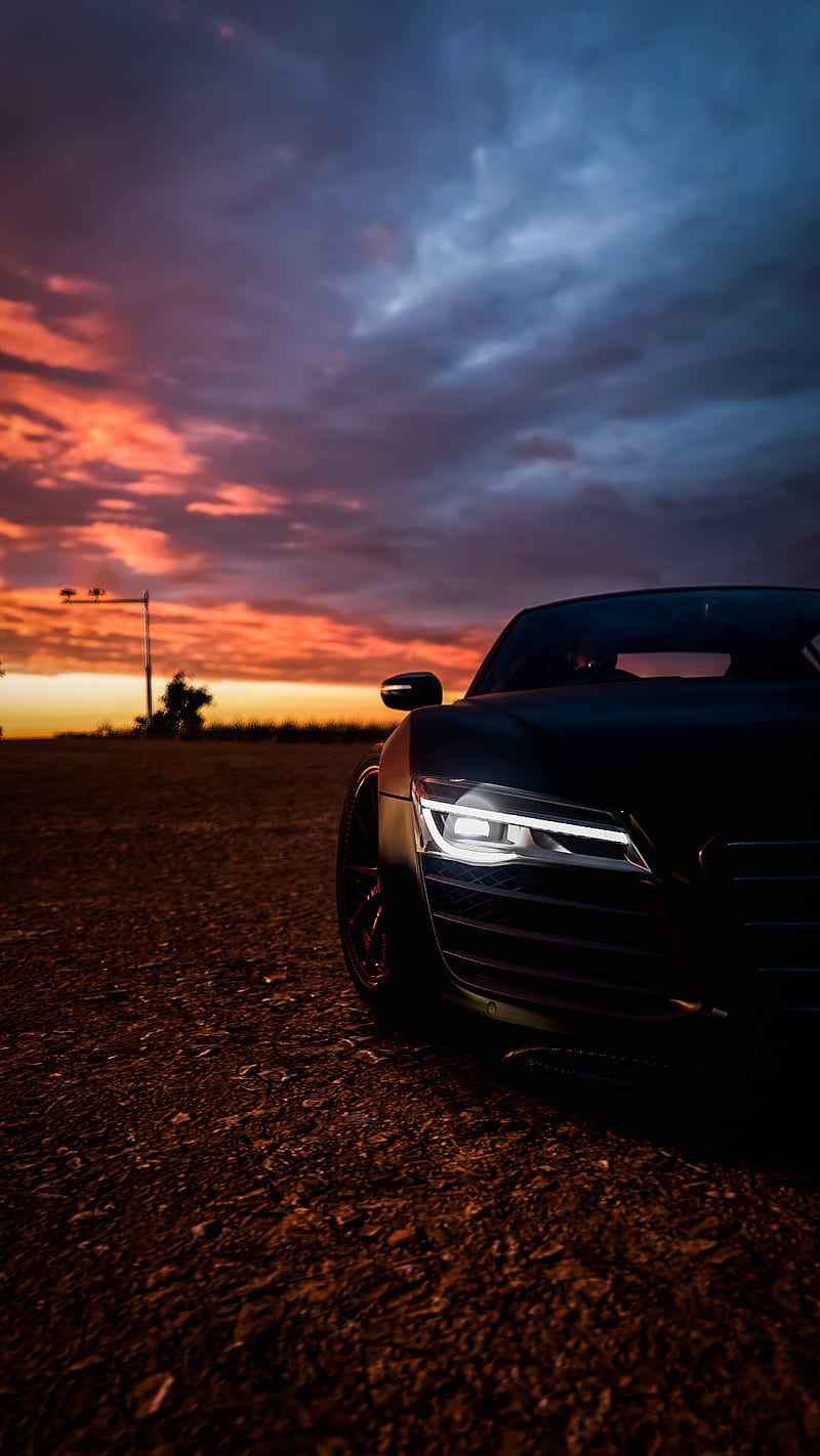 Audi Sunrise, carros, gaming, sunset, HD phone wallpaper