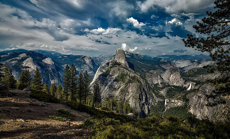 Clouds over Yosemite National Park, Mountains, Sky, Clouds, Landscapes, National Parks, Nature, HD wallpaper