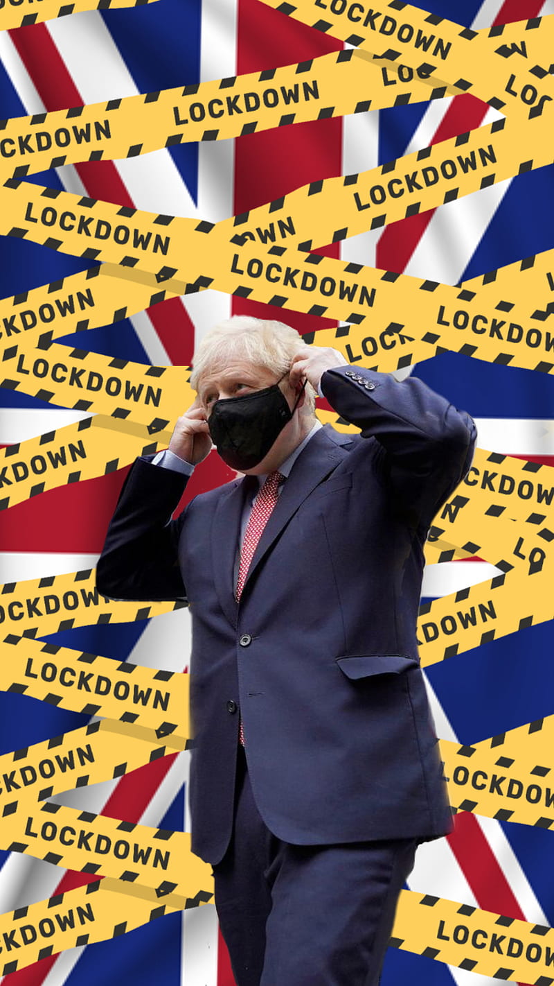 UK lockdown , boris johnson, mask, uk flag, uk lockdown, HD phone wallpaper