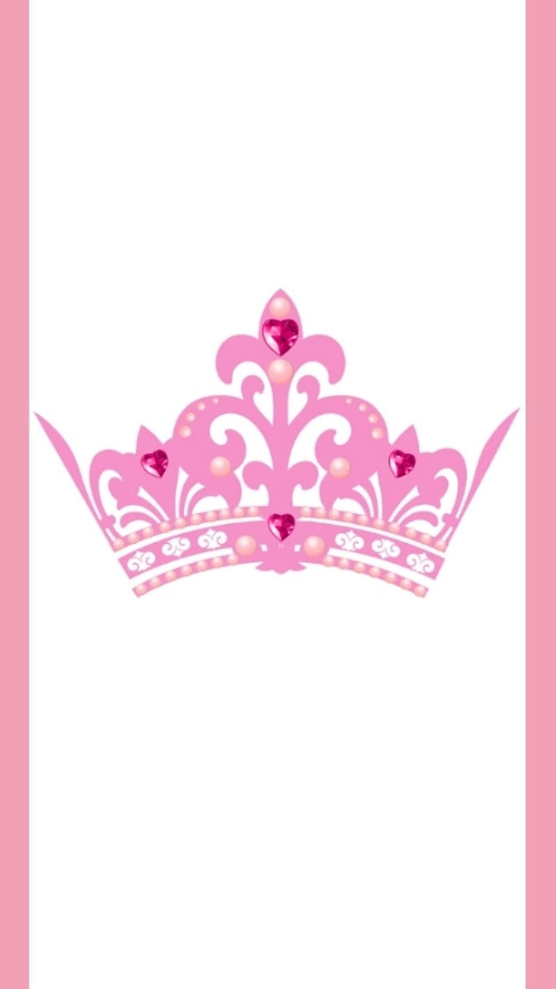 Crown, pink, princess, HD phone wallpaper
